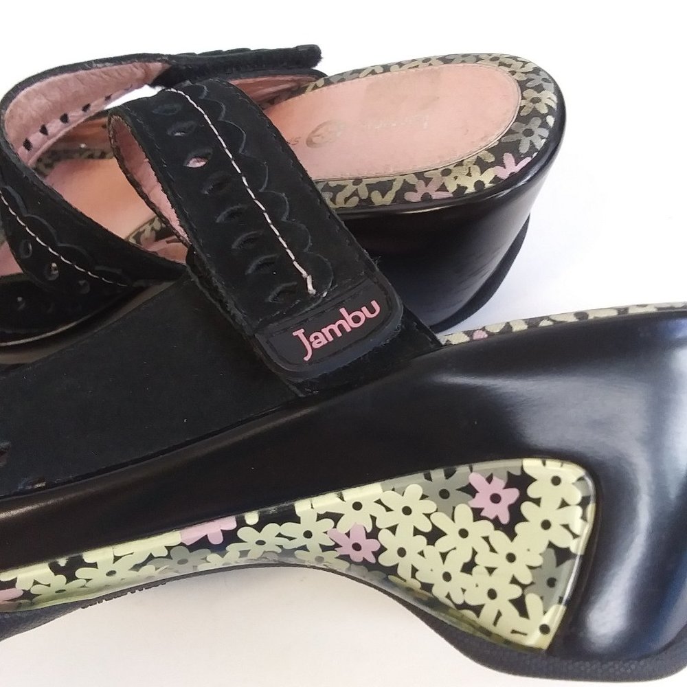 Jambu Touring Peep Toe Wedge Slip On Clogs Mules - Picture 6 of 15